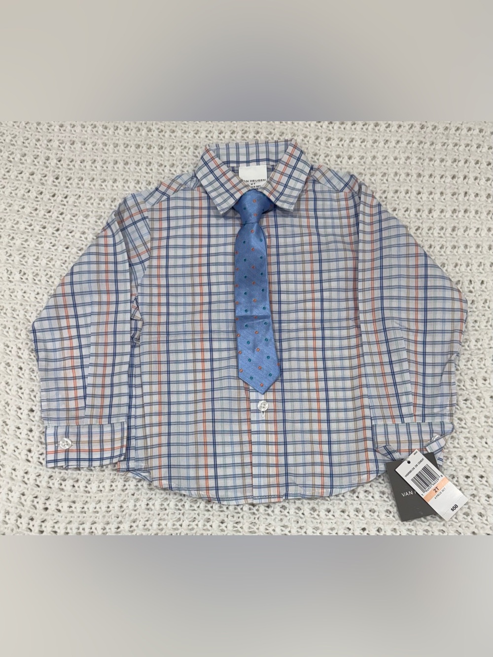 Van Heusen Boys' 4-Piece Formal Suit Set in cement size 2T